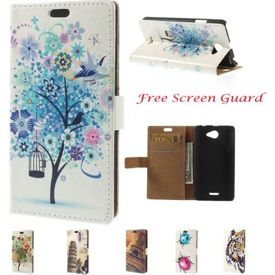 HTC Desire 516 Printed Wallet Кожен Калъф + Протектор