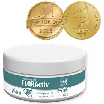 VetFood Floractiv - за поддържане на правилната стомашно-чревна микрофлора при кучета и котки, 100 гр - Полша
