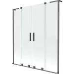 Mexen Velar L Duo параван за вана с 2 крила, плъзгащ се, 140 x 150 см, прозрачен, цвят пистолетен метал - 896-140-003-02-95 (896-140-003-02-95)