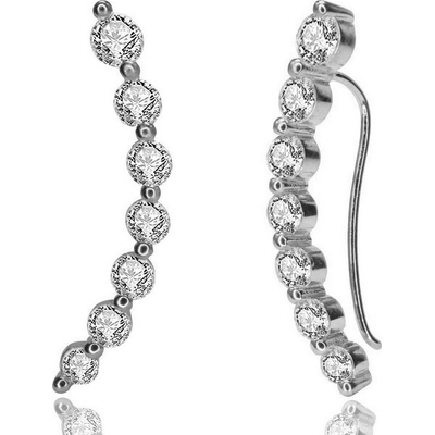 DELIS Обеци с маншети от сребро, jw674, елегантен дизайн, родиево покритие (jw674)