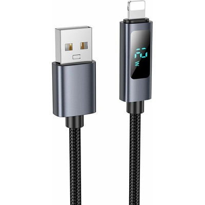 Hoco X112 USB A na Lightning 2,4A s displejem 1m černý