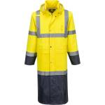 Portwest hi-vis contrast h446 / Светлоотразителен дъждобран, дължина 122 см - hv жълто/тъмносиньо l (h446ynrl)