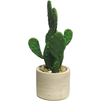 Umělý kaktus Opuntia, v květináči, zelený, výška 25 cm