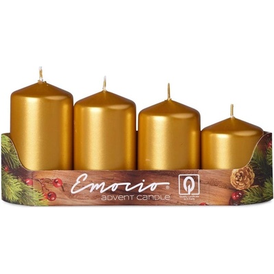 Emocio Metalik adventní stupně průměr 5 cm zlaté 4 ks