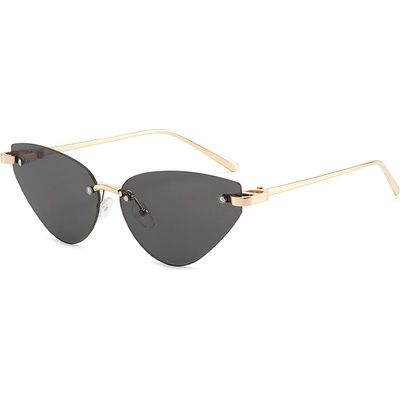 Techsuit Слънчеви очила Techsuit Premium Sunglasses (S099) - дамски, котешко око, без рамка - Златист / Черен