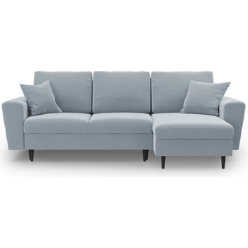 Cosmopolitan Design Светлосин кадифен разтегателен ъглов диван с място за съхранение Kyoto - Cosmopolitan Design (COS_COR_2_F1_KYOTO3)