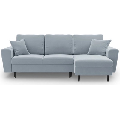 Cosmopolitan Design Светлосин кадифен разтегателен ъглов диван с място за съхранение Kyoto - Cosmopolitan Design (COS_COR_2_F1_KYOTO3)