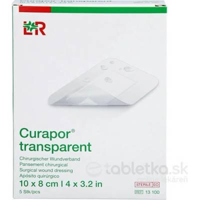 Curapor Transparent fóliové krytie vodoodolné 10 x 8 cm 5 ks