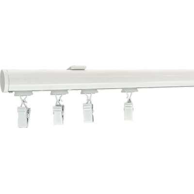 Kovovégarnýže Kolejnice Deco bílá lesklá 151-200cm jezdec+šnekový háček