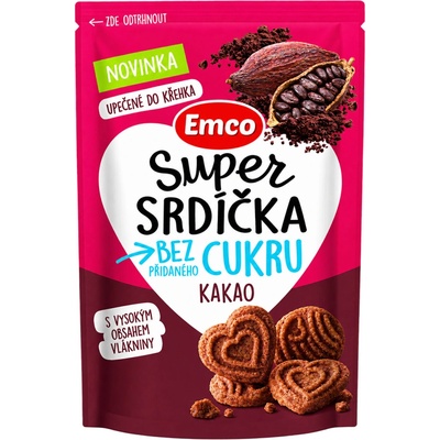 Emco Super srdíčka kakao 140 g