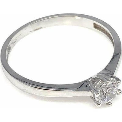 Diante Zlatý prsten s bílým kamenem 59627955