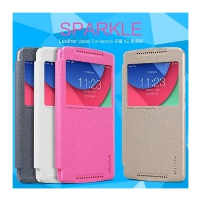 Pouzdro Nillkin Sparkle S-View Lenovo Vibe X3 tmavě šedé barvy černé