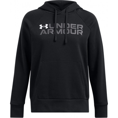Under Armour dámská mikina RIVAL FLEECE WORDMARK HOODIE 1386512-001 černá