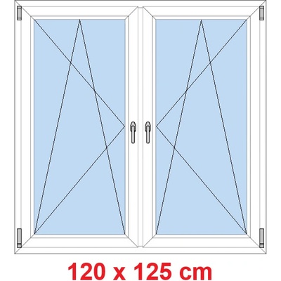 Soft Dvoukřídlé plastové okno 120x125 cm OS+OS se sloupkem Bílá