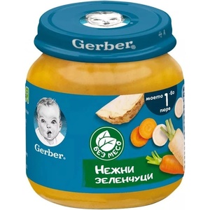 Nestle Зеленчуково пюре Nestlé Gerber - Нежни зеленчуци, 125 g (12500838) - ozone