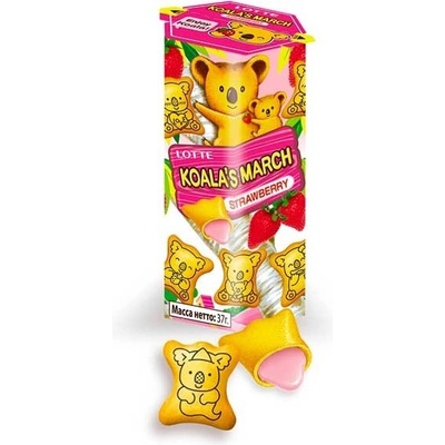 Jahodové sušenky KOALAS Lotte Strawberry 37 g