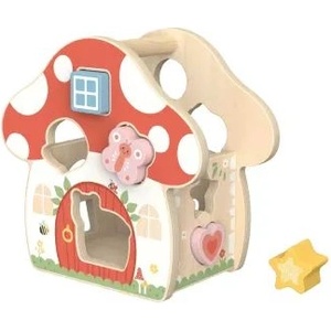 Tooky Toy Играчка Tooky: Дървен сортировчик на форми - Къщичка за гъби