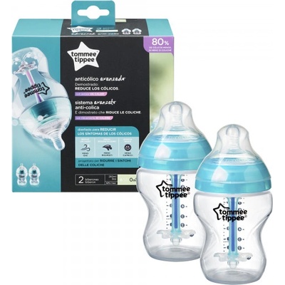 Tommee Tippee 2ks kojenecká láhev C2N anti colic tyrkysová 260 ml