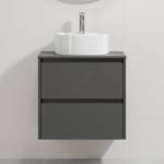 Bath Deluxe Шкаф за баня с мивка TRONDHEIM/VIKEDAL 60x57x46 cm антрацит/бял (SETBT0147B)