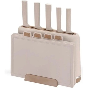 Maestro MR-1412-BEIGE Комплект ножове с блок + комплект дъски за рязане Beige (MR-1412-BEIGE)