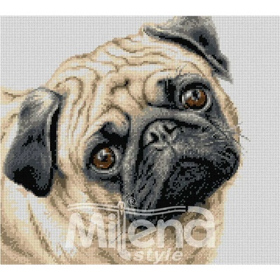 Milena Style Мопс - гоблен със схема конци Ariadna 1: 4