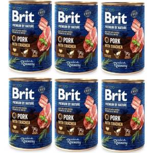 Brit Premium by Nature Свинско месо с трахея 6x400г