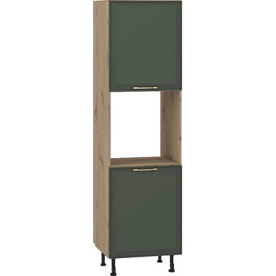 ЕВРОМАР Колонен шкаф за вградена фурна parma ШД 60/219 тъмнозелено/дъб артизан