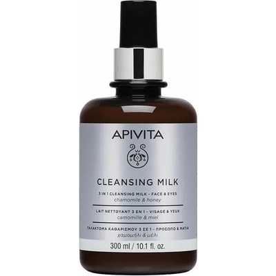 APIVITA Почистващо Мляко 3 в 1 Лице и Очи лайка и мед , Apivita Cleansing Milk 3 In 1 For Face & Eyes Chamomile - Honey 300ml