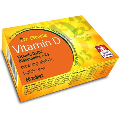 Dr.Bojda Vitamín D3/D2 Biokomplex + B5 extra silný 2000 I.U. 60 tablet