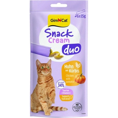 GimCat Snack Cream Duo kuře&dýně 6x15 g