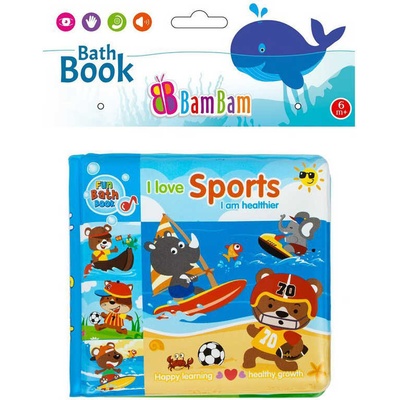 BAM BAM Baby knížka sport zvířátka pískací do vany na koupání pro miminko et432484