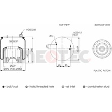 Měch MB Actros 4 zadní levý kompletní ABM54028S41