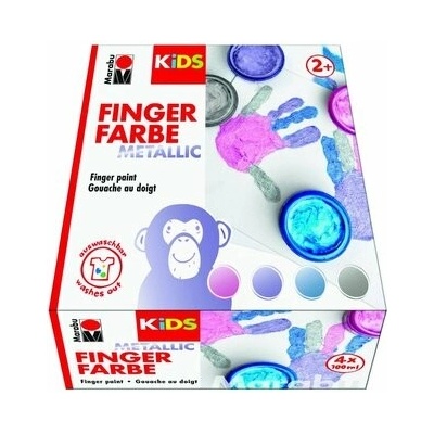 Marabu prstovej farby metalickej 4 x 100 ml