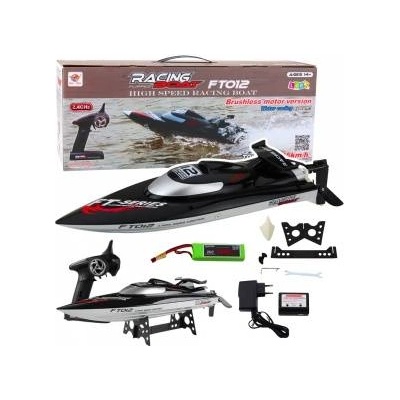LeanToys Boat Motorboat FT012 Remote Controlled RC Black 50km/h 2.4G