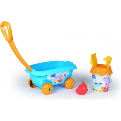 Smoby vozík s kyblíkem a sadou na písek Peppa Pig