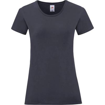 Navy blue Iconic women's t shirt in combed cotton Fruit of the Loom šedá