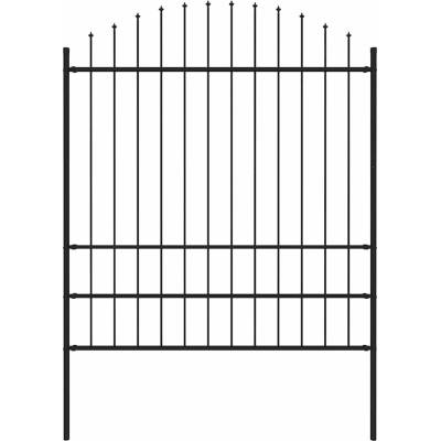 OMAXI Zahradní plot Woerden s kopím nahoře ocelový 170 x 200 cm černý 587110