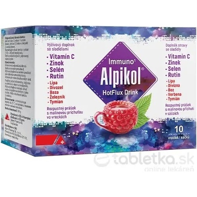 Alpikol HotFlux drink prášok malina 10 vrecúšok
