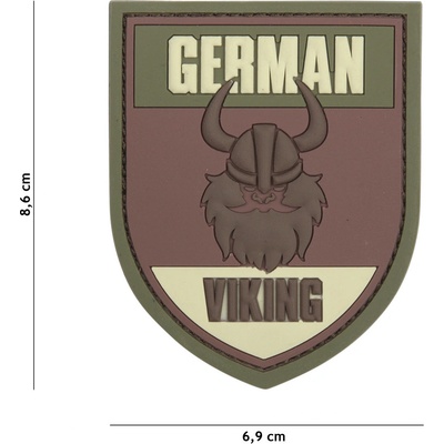 Gumová nášivka 101 Inc Viking vlajka Nemecko - multicam