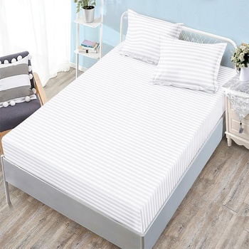 EmonaMall Едноцветен долен чаршаф с ластик и две калъфки (за матрак от 160x200 до 180x200) EmonaMall, 3 части - Модел S18231 (S18231-3333f5-1)