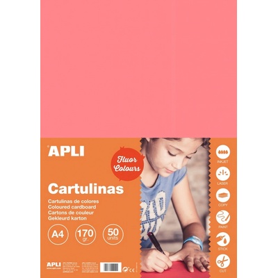 Farebný papier A4 170 g fluo ružový 50 ks