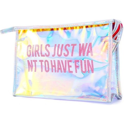 Lifestyle Transparentní holografická kosmetická taštička Girl just F896321
