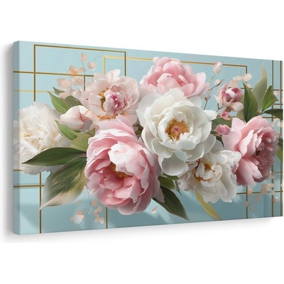 Obraz elegantní pivoňkové květy - 120x80