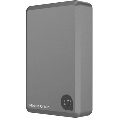 Mobile Origin Преносима външна батерия с 2xUSB-C порта и безжично зареждане с MagSafe и Apple Watch - Mobile Origin PB14 Aluminum Power Bank 20000 mAh 30W PD (тъмносив) (MO-30WPD-PB14)