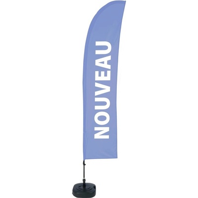 Jansen Display Beach Flag Budget Wind Complete Set New Blue French ECO, 1010 x 4305 mm