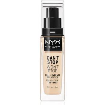 NYX Professional Makeup Can't Stop Won't Stop Full Coverage Foundation високо покривен фон дьо тен цвят 02 Alabaster 30ml