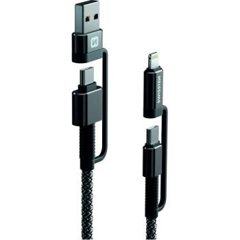 SWISSTEN Kevlar 4in1 3A 1, 5 m Цвят: тъмно сив