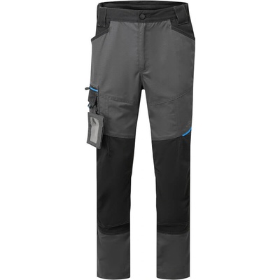 PortWest T718 WX3 pracovní kalhoty do pasu slim fit šedá