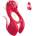 SuperLove Perfect Clitoris & Balls Vibrating Ring Red