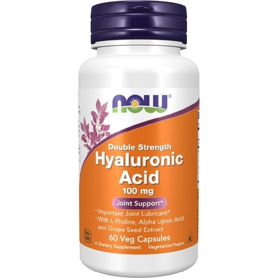 NOW NOW Hyaluronic Acid 100mg Double Strength, 60 Veg Capsules